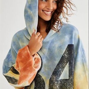 We The Free Blue and Orange Gradient Sweater